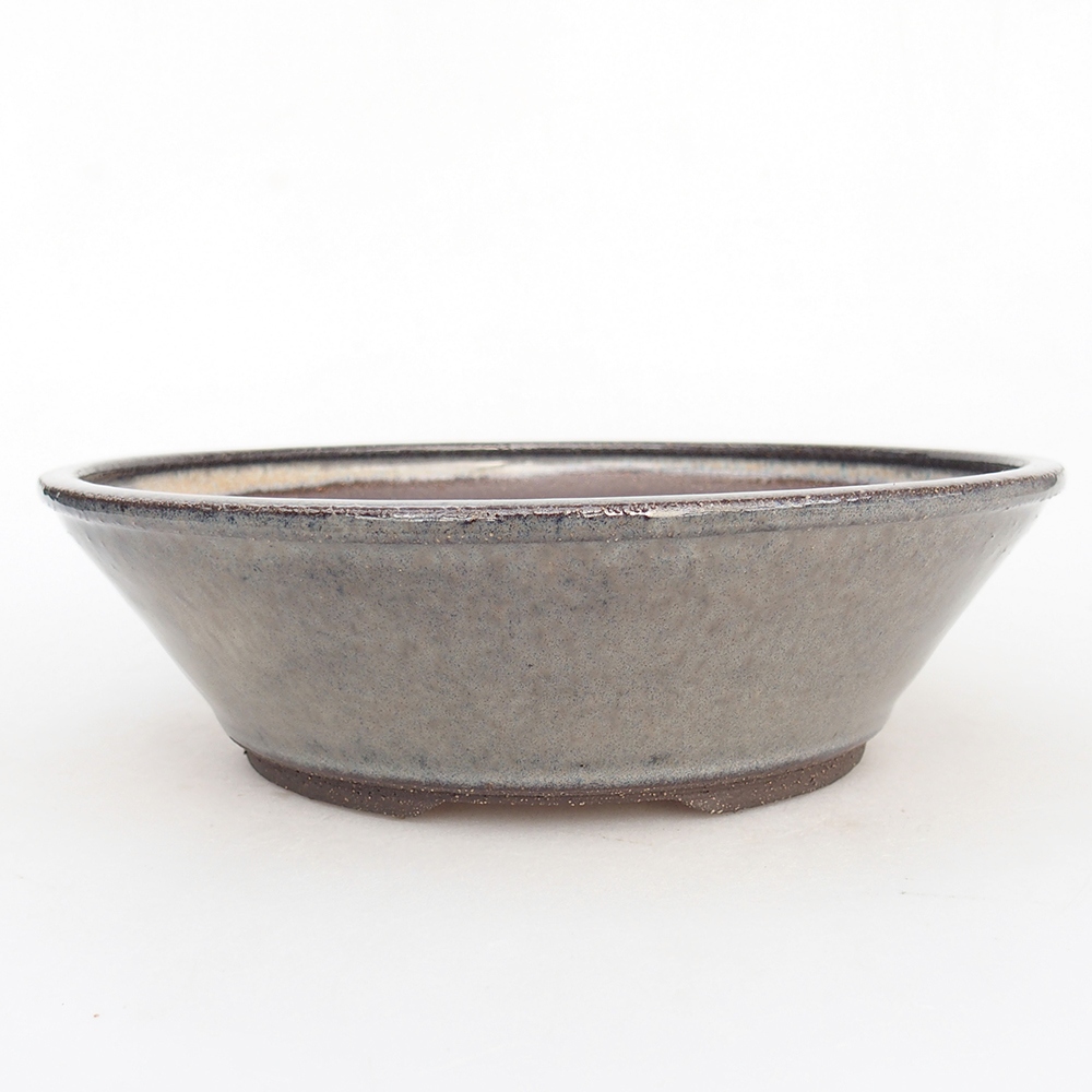 Keramická miska na bonsaje 19 x 19 x 6 cm, sivá
