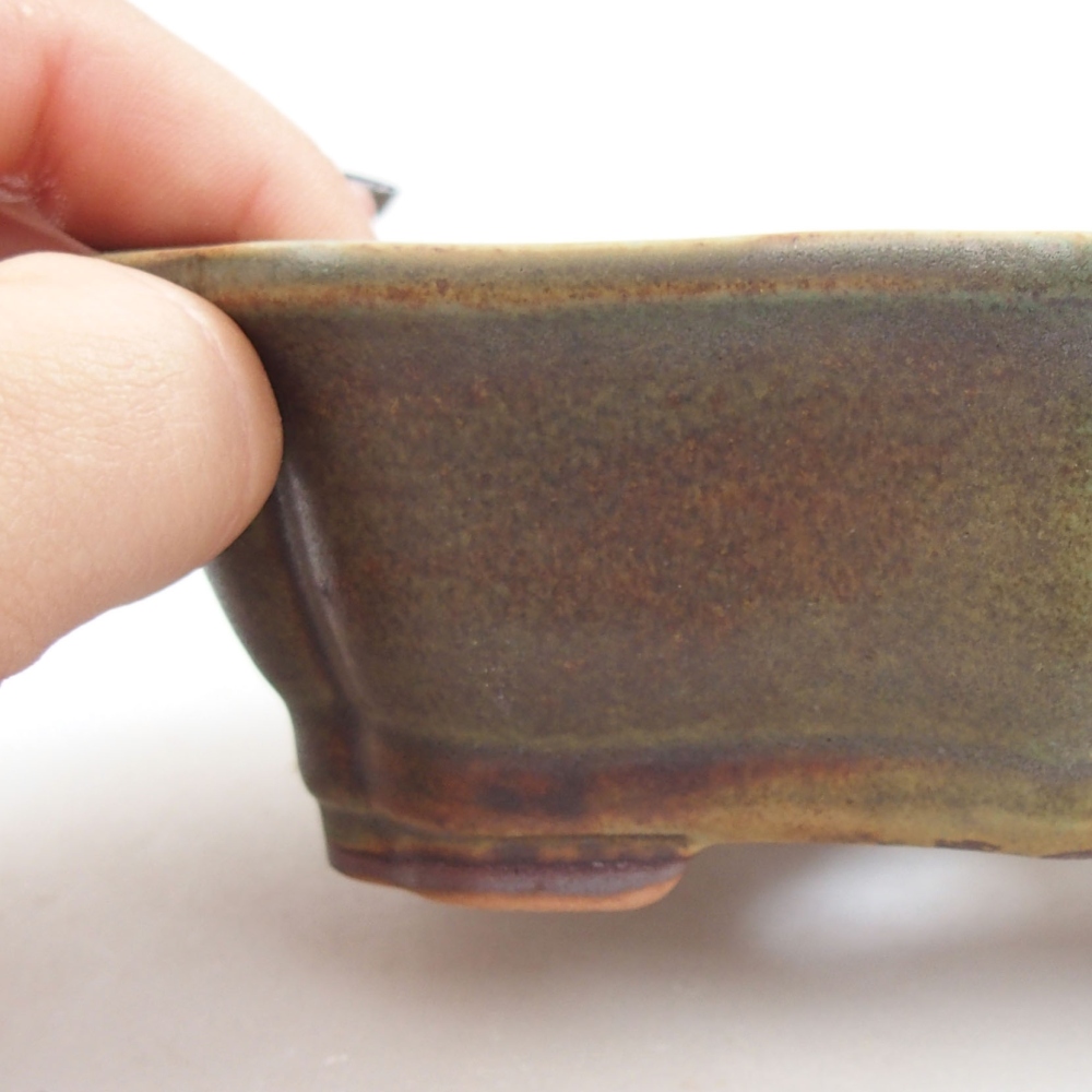 Keramická bonsai miska 15,5 x 11 x 4,5 cm, farba zelená
