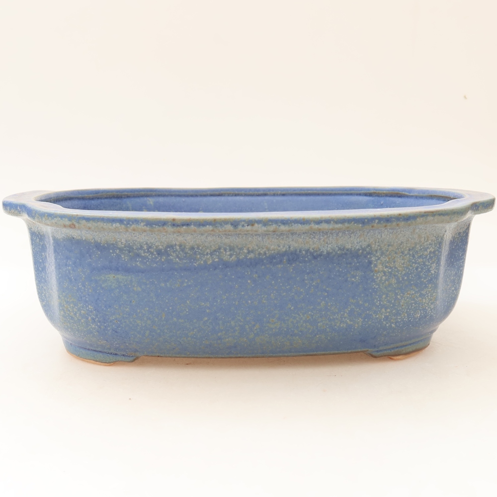 Keramická miska na bonsaje 24,5 x 21 x 7,5 cm, farba modrá
