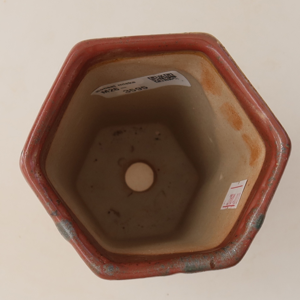 Keramická miska na bonsaje 9,5 x 8,5 x 14,5 cm, farba ružová