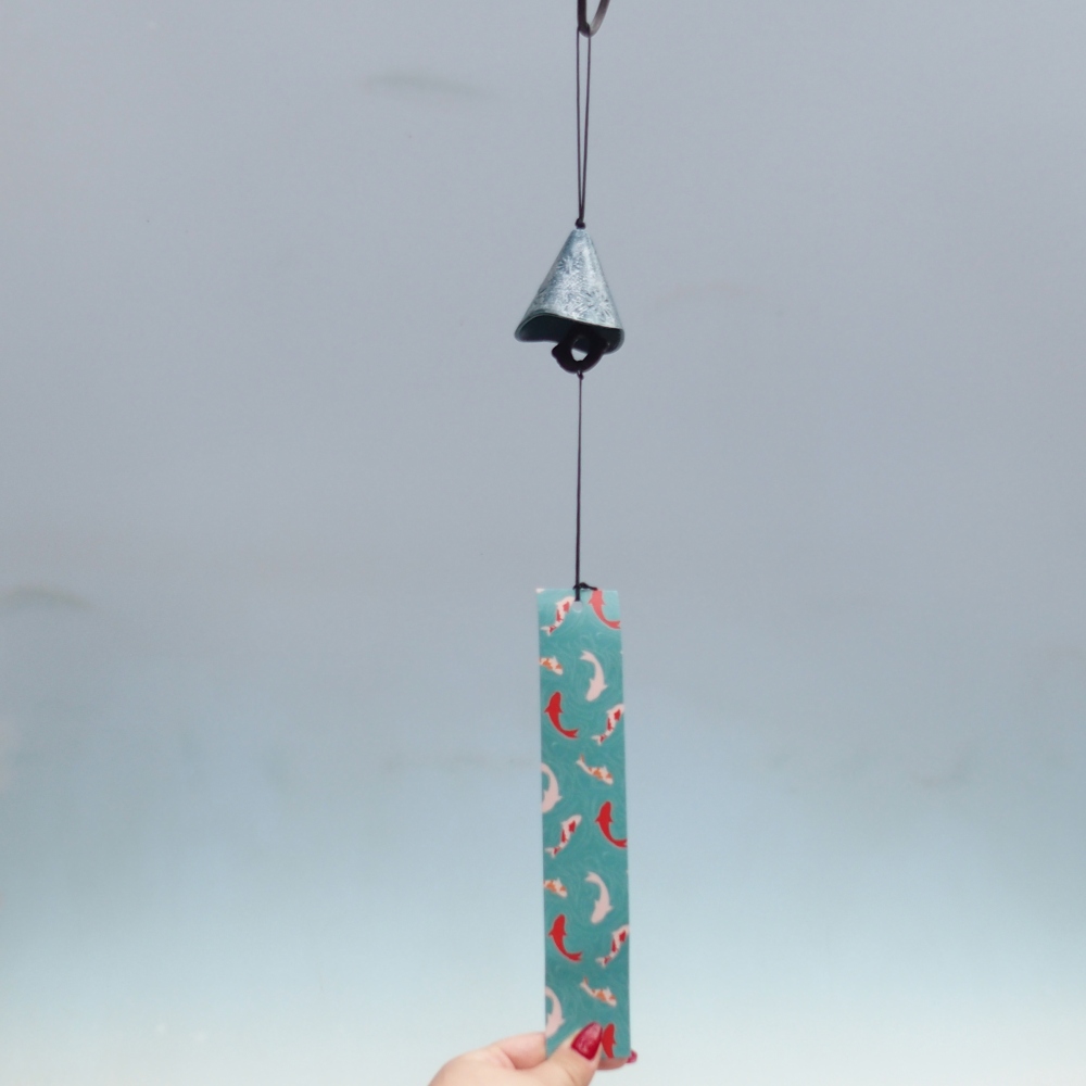 Kovový zvonček do vetra, farba modrá