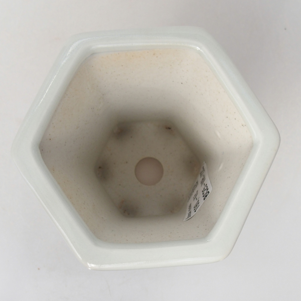 Keramická miska na bonsaje 10 x 9 x 9 cm, farba biela