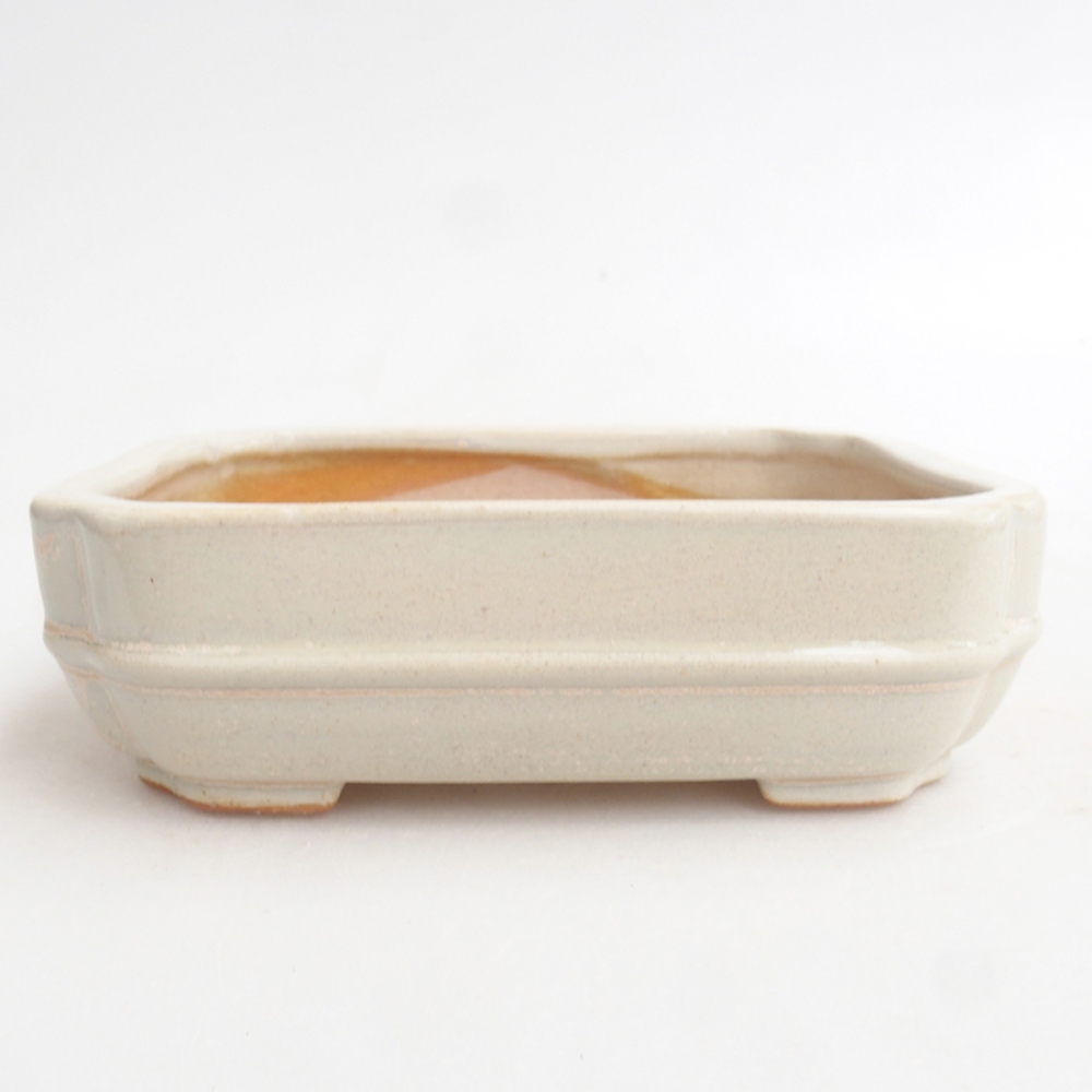 Keramická bonsai miska 12 x 10 x 4 cm, farba  béžová