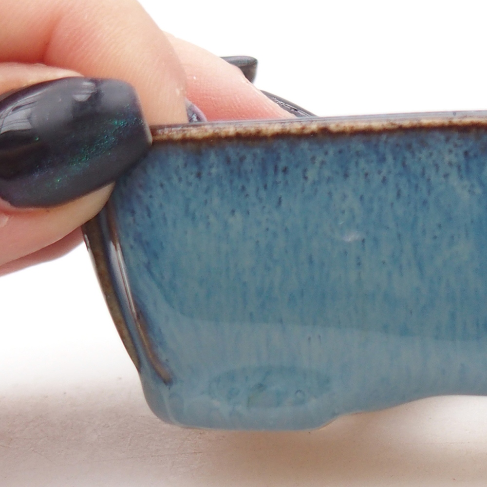 Mini bonsajová miska 9 x 7 x 3 cm, modrá