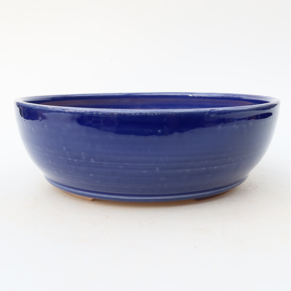 Keramická miska na bonsaje 19 x 19 x 6 cm, farba modrá