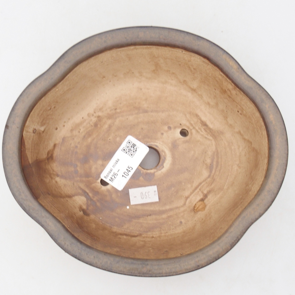 Keramická miska na bonsaje 18,5 x 17 x 6 cm, hnedá