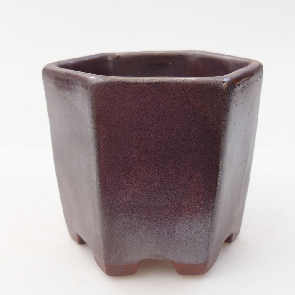 Keramická bonsai miska 9 x 8 x 8 cm, farba kovová