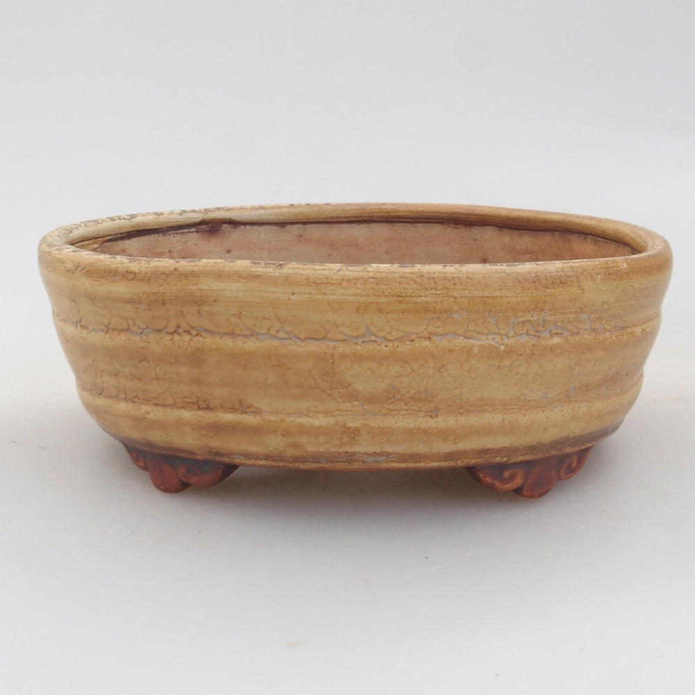 Keramická bonsai miska 10,5 x 9 x 4 cm, farba béžová