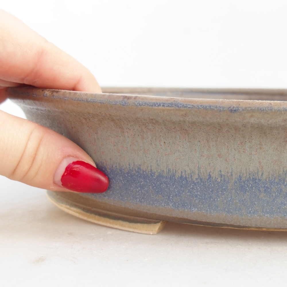 Keramická bonsajová miska 25 x 20 x 7,5 cm, zelená