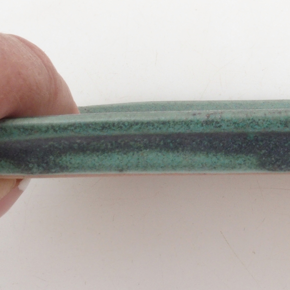 Keramická podmiska H17 -15,5 x 11 x 1 cm - zelená