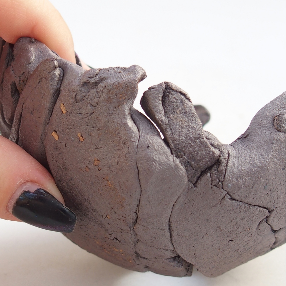 Keramická mušľa 10,5 x 10 x 7,5 cm , kovová farba