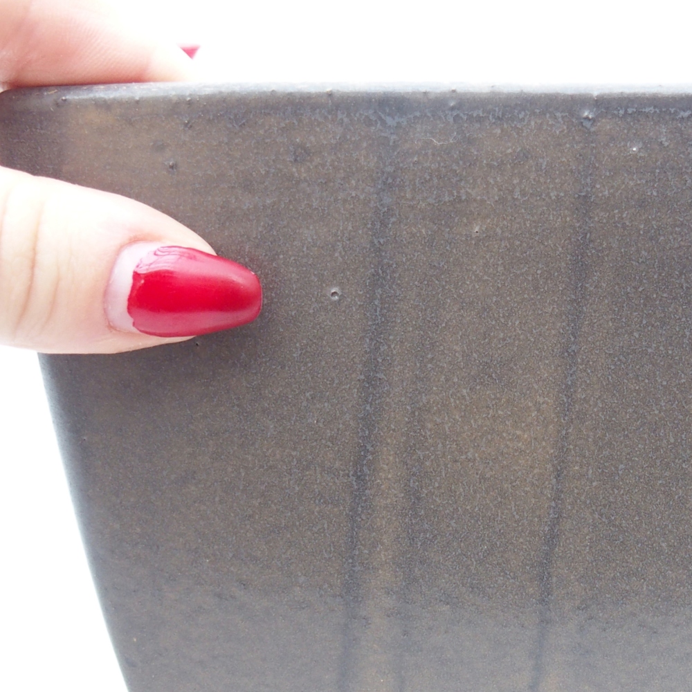 Keramická bonsajová miska 16 x 16 x 10 cm, zelená