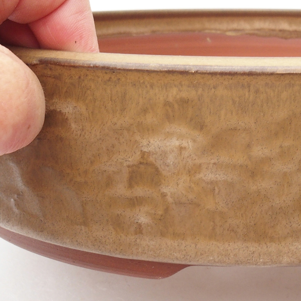 Keramická bonsai miska 24,5 x 24,5 x 6,5 cm, farba béžová