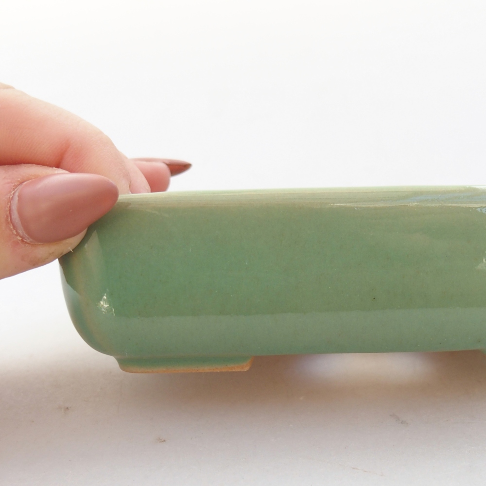 Keramická bonsajová miska 11,5 x 9 x 3,5 cm, zelená