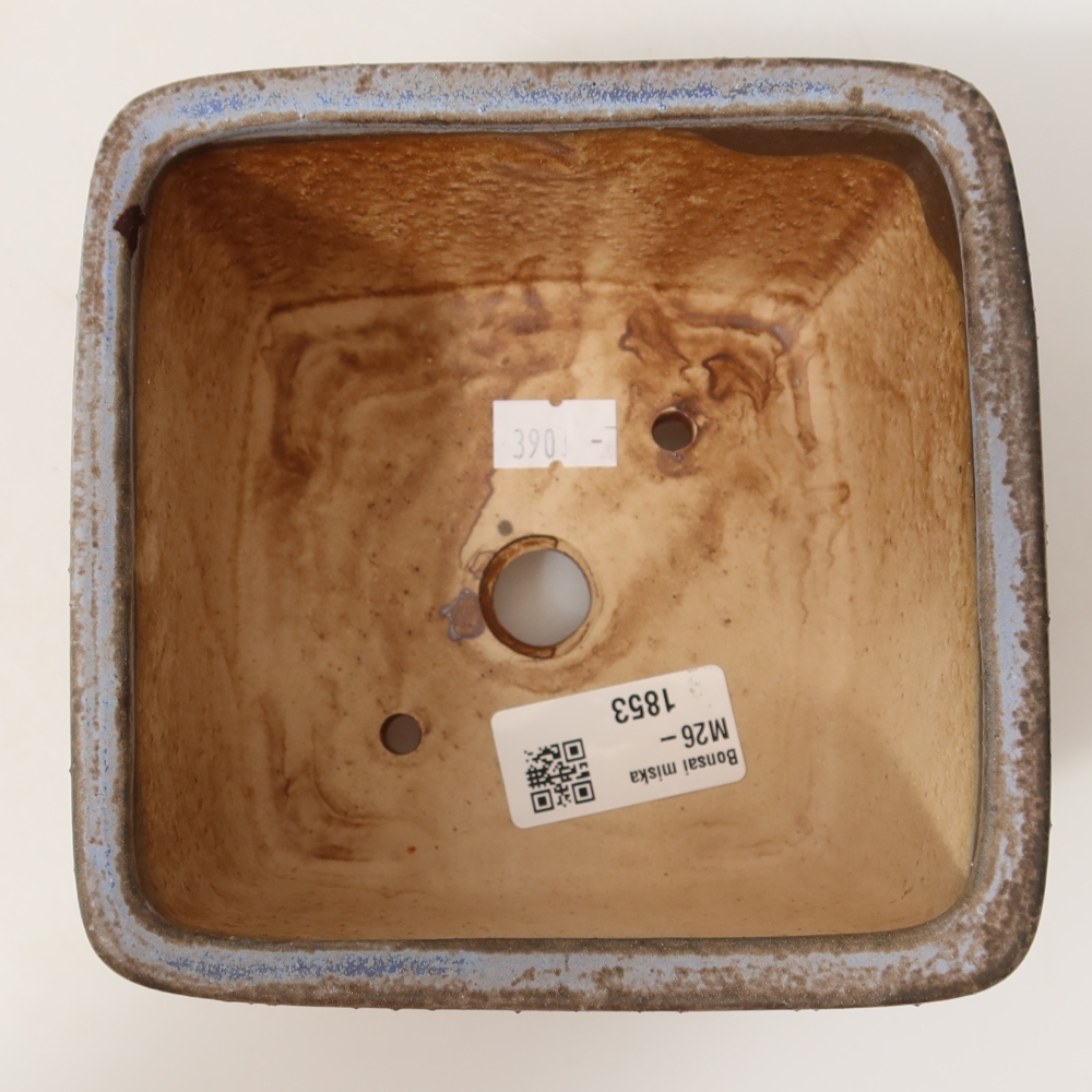 Keramická miska na bonsai 13 x 13 x 8 cm, farba modrá