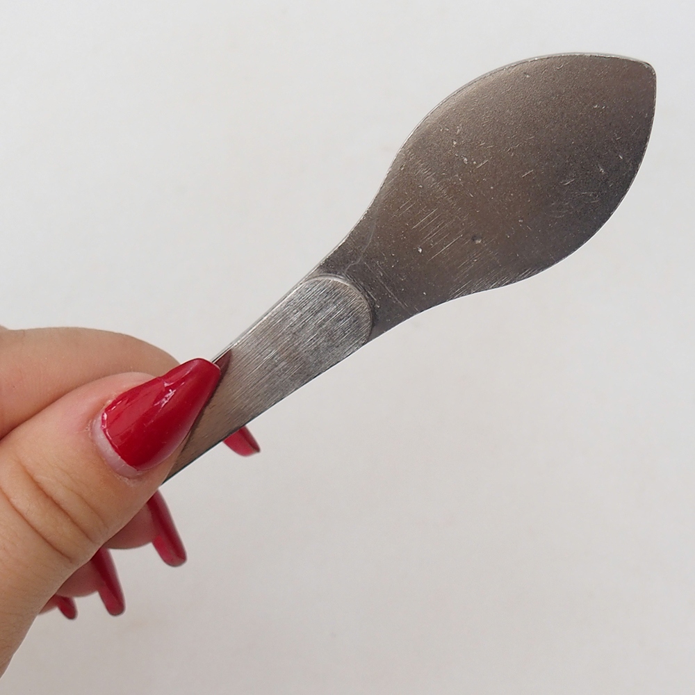 Špachtle a zahnutá pinzeta 22 cm - nerez