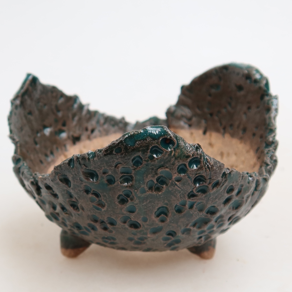 Keramická škrupina  10 x 9,5 x 6,5 cm, farba zelená