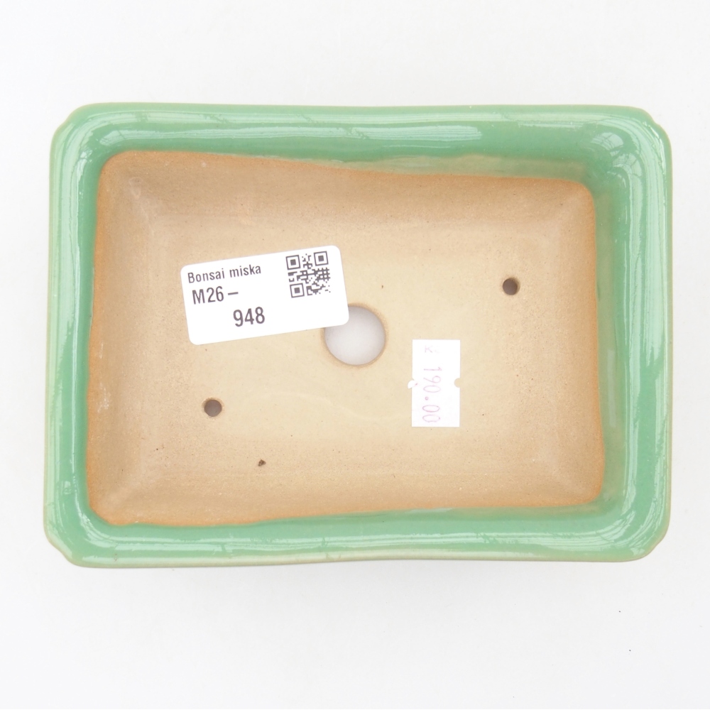 Keramická miska na bonsaje 13,5 x 10 x 4 cm, zelená