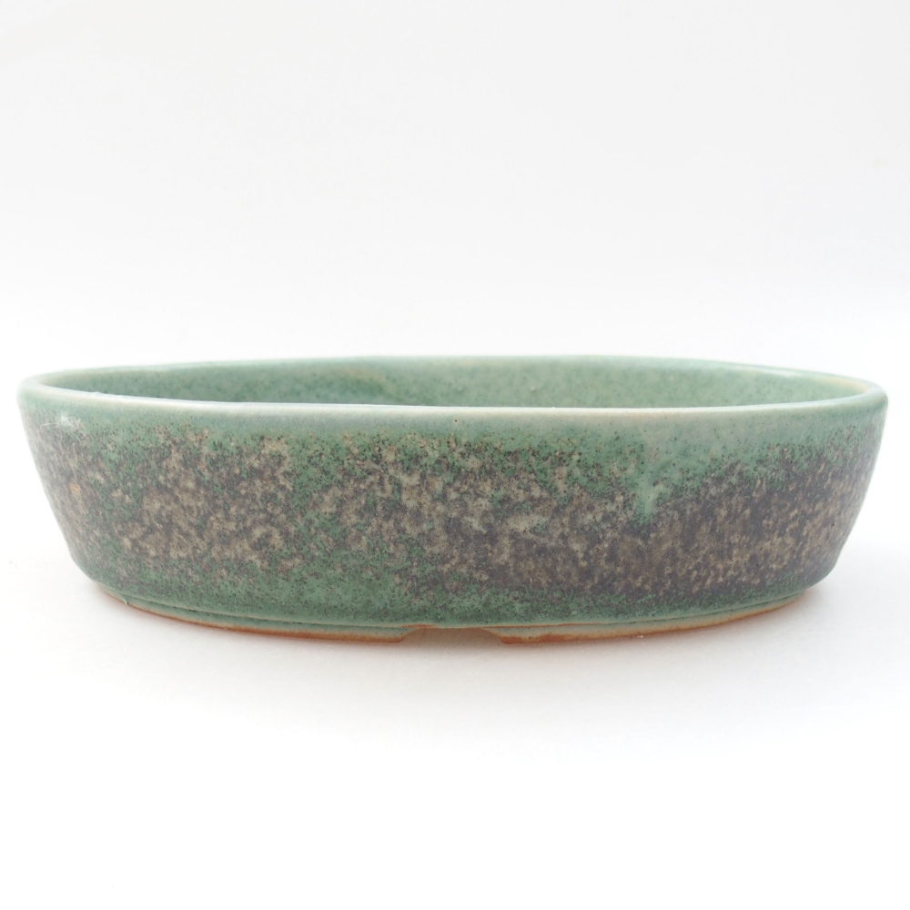 Keramická bonsai miska 18,5 x 13,5 x 4,5 cm, farba zelená