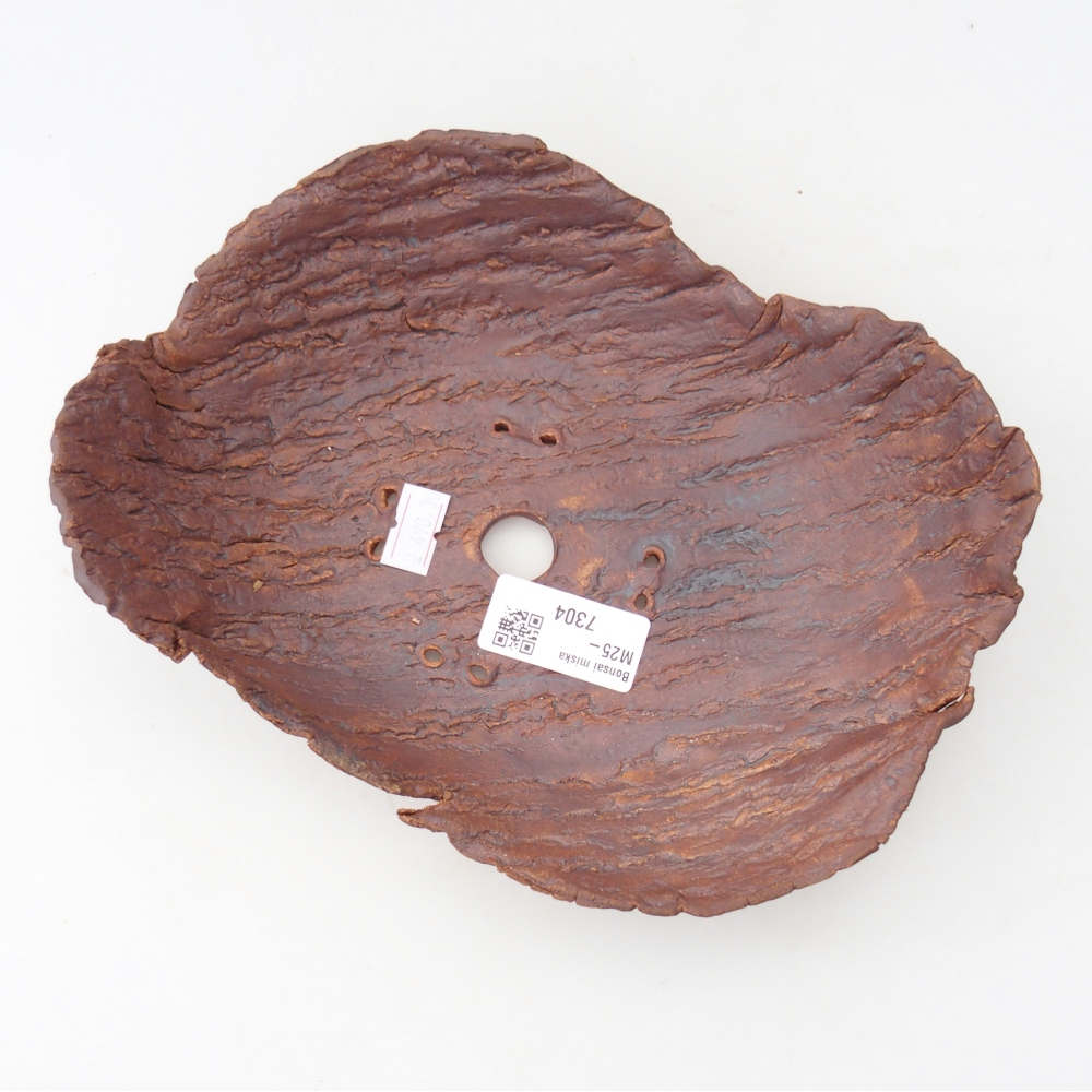 Keramická mušľa 22 x 18,5 x 6,5 cm , farba hnedá