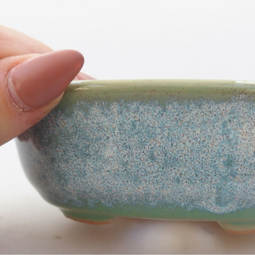 Keramická miska na bonsaje 11 x 9 x 4 cm, zelená