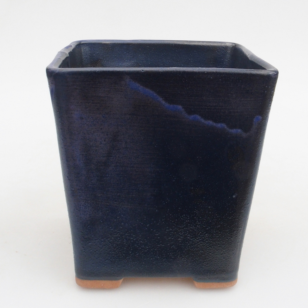 Keramická bonsai miska 10,5 x 10,5 x 10,5 cm, farba modra
