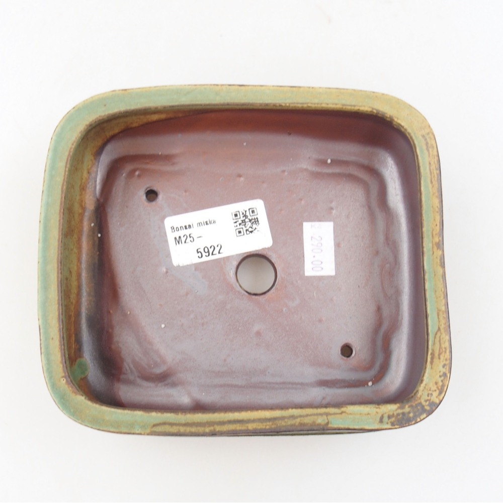 Keramická bonsai miska 14 x 12 x 4,5 cm, farba zelená