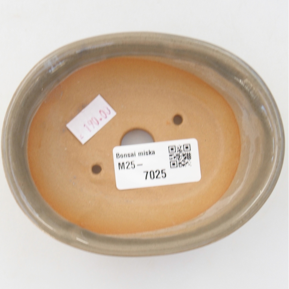 Keramická miska na bonsaje 11 x 9 x 4 cm, sivá