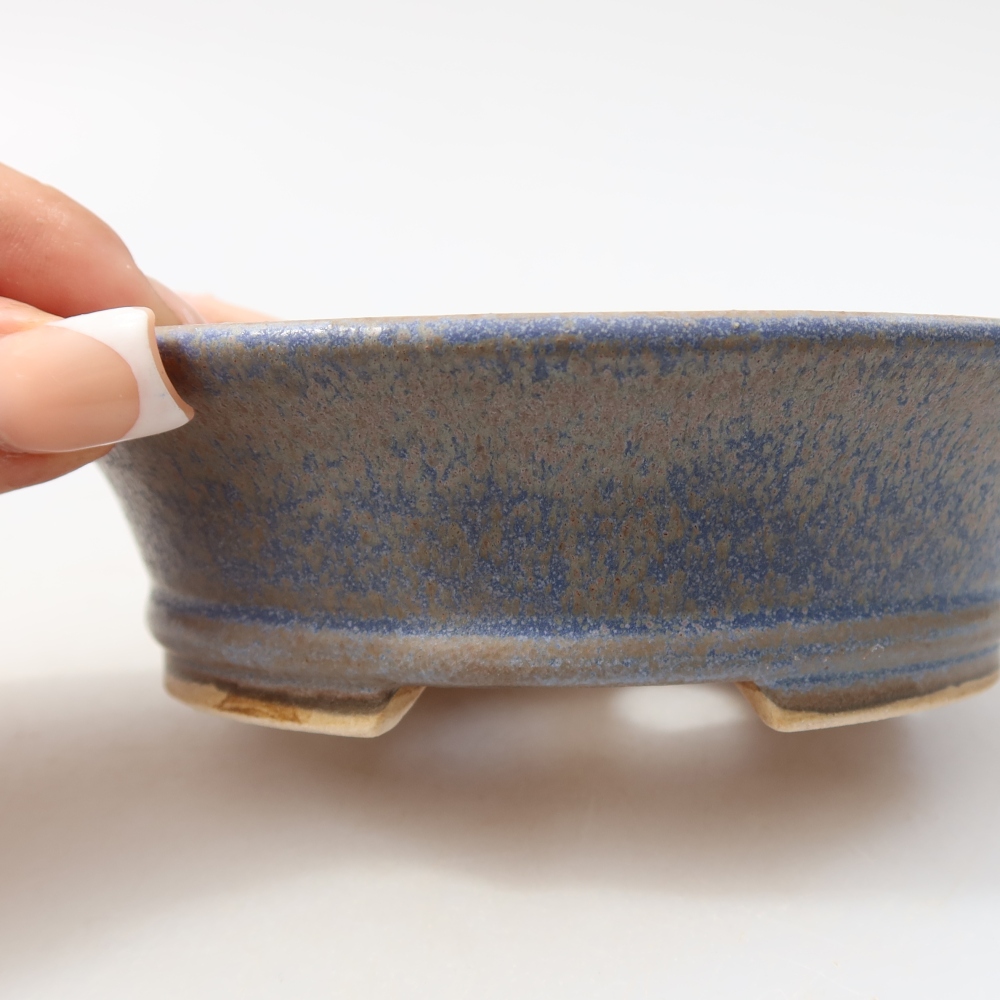 Keramická miska na bonsai 12,5 x 11,5 x 4 cm, farba modrá