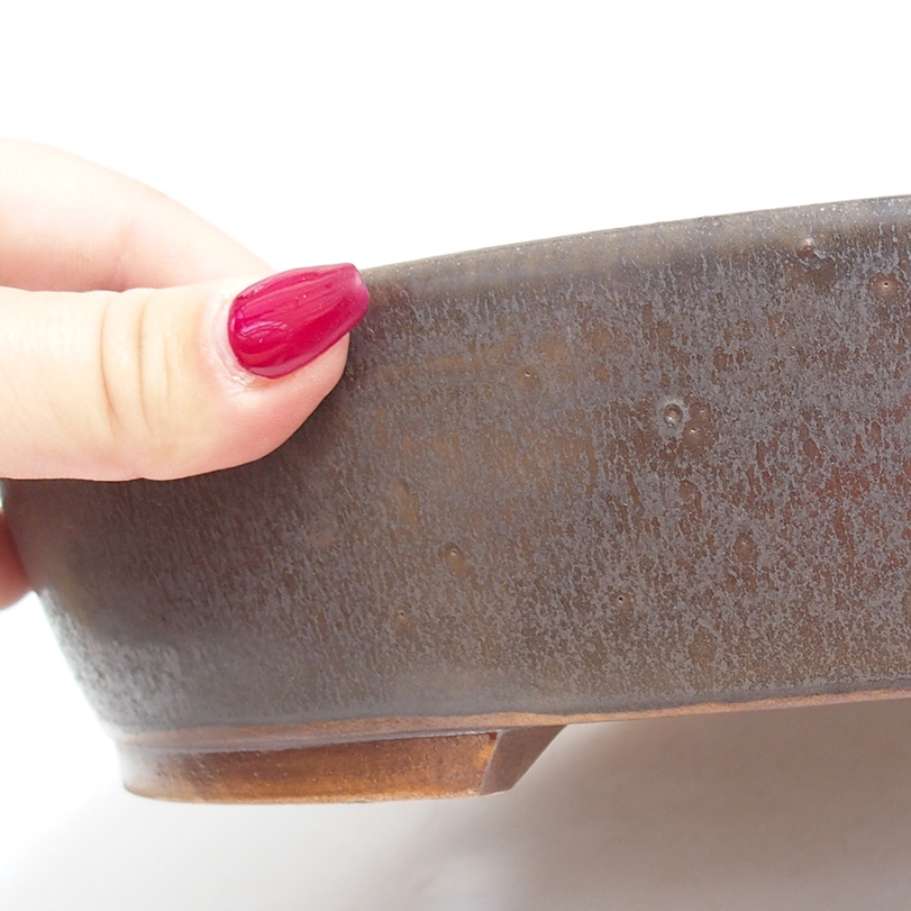 Keramická bonsai miska  28,5 x 24,5 x 6  cm, farba hnedá