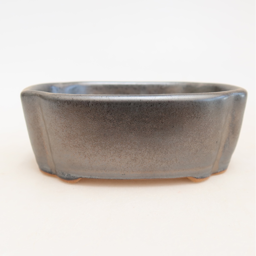 Keramická miska na bonsaje 10,5 x 8 x 4 cm, farba: kovová
