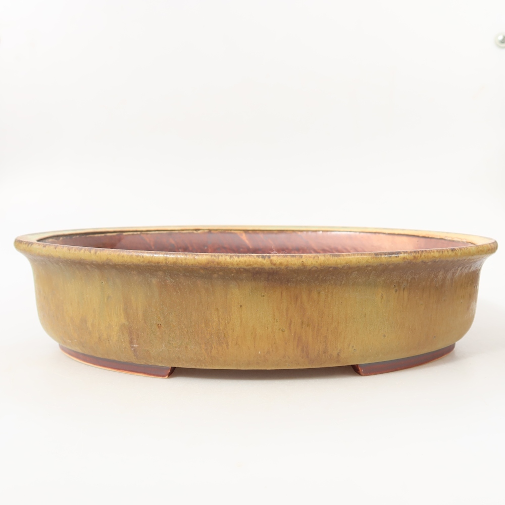 Keramická miska na bonsai 31,5 x 27,5 x 7 cm, farba zelená