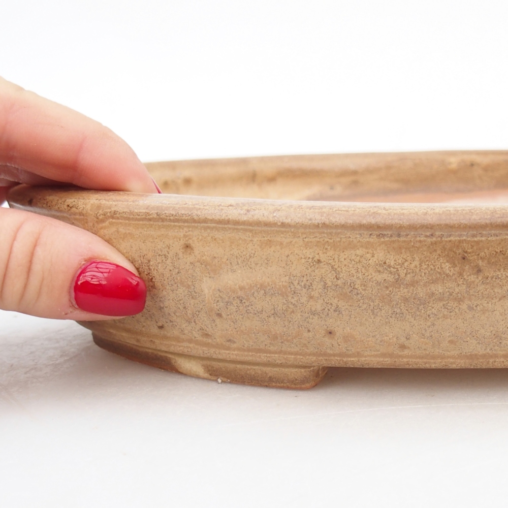 Keramická miska na bonsaje 24 x 20 x 4 cm, farba béžová