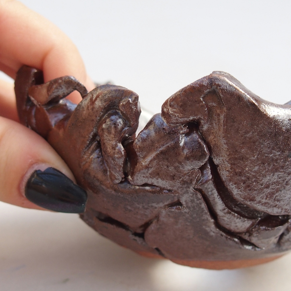 Keramická mušľa 10 x 10,5 x 5,5 cm , farba hnedá