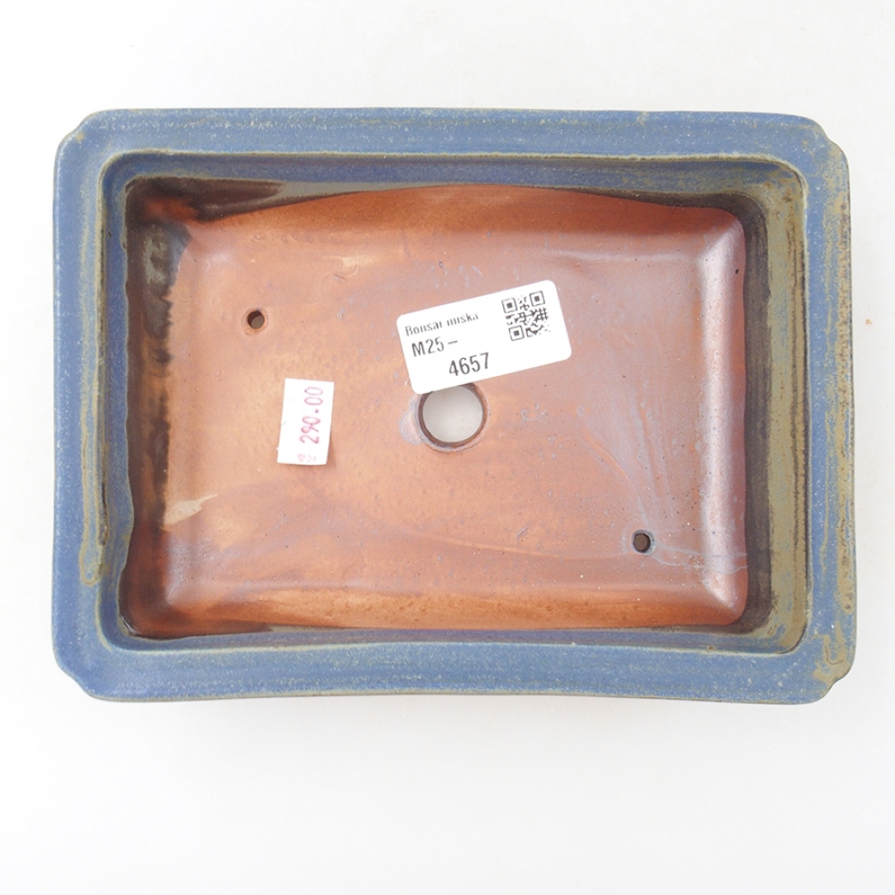 Keramická bonsai miska 17,5 x 13 x 4 cm, farba modra