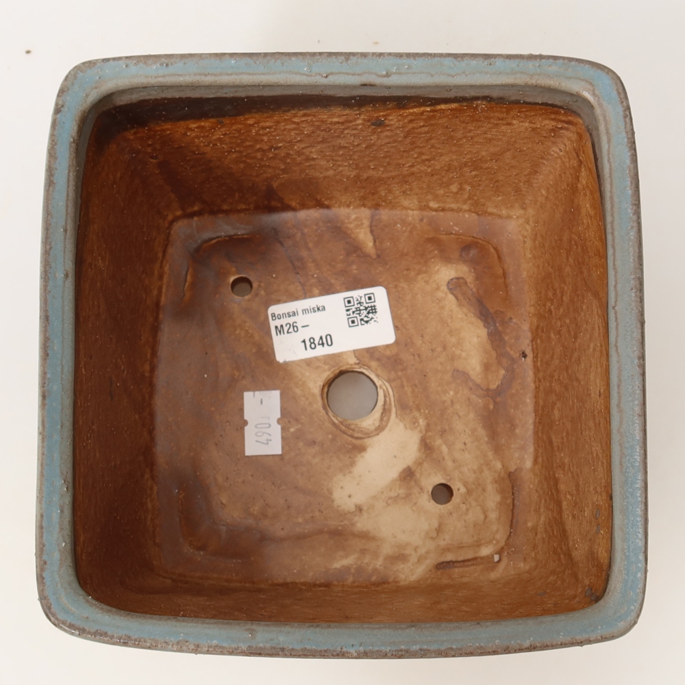 Keramická miska na bonsaje 16 x 16 x 10 cm, farba modrá