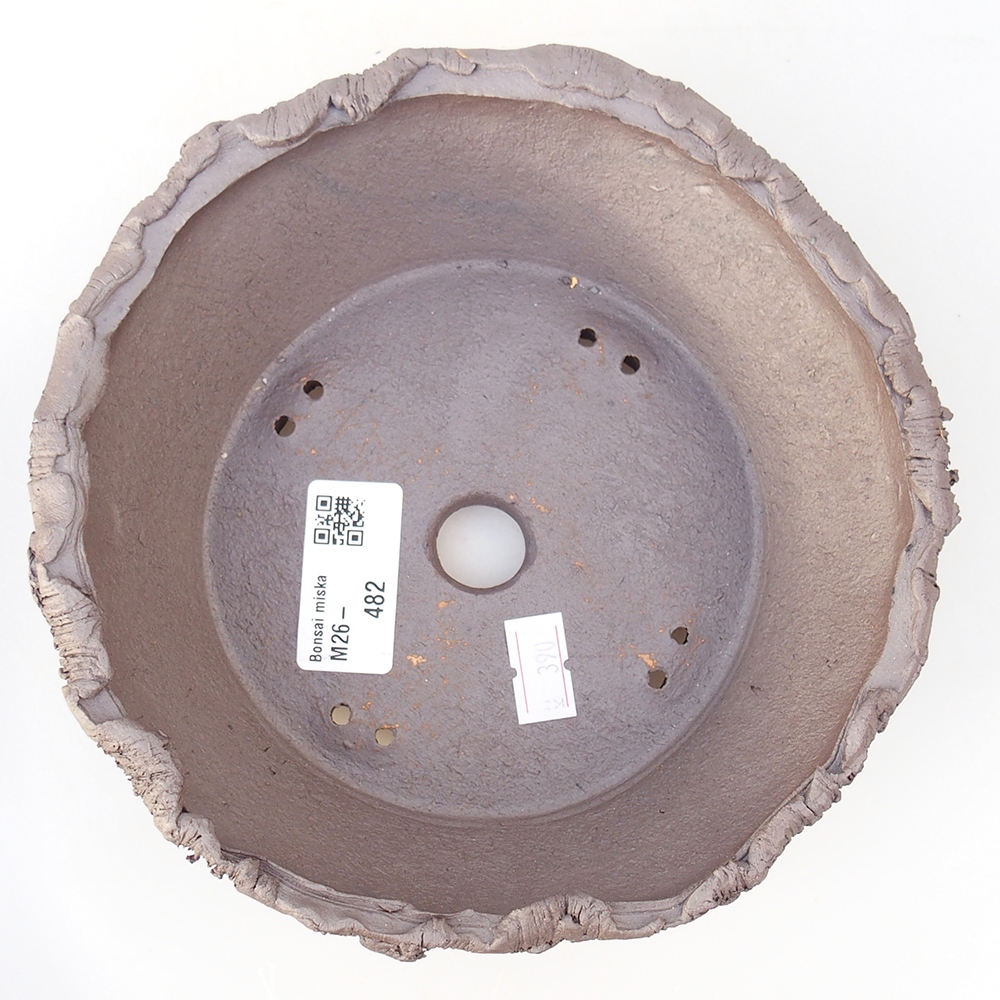Keramická bonsajová miska 17 x 17 x 5,5 cm, farba kovu