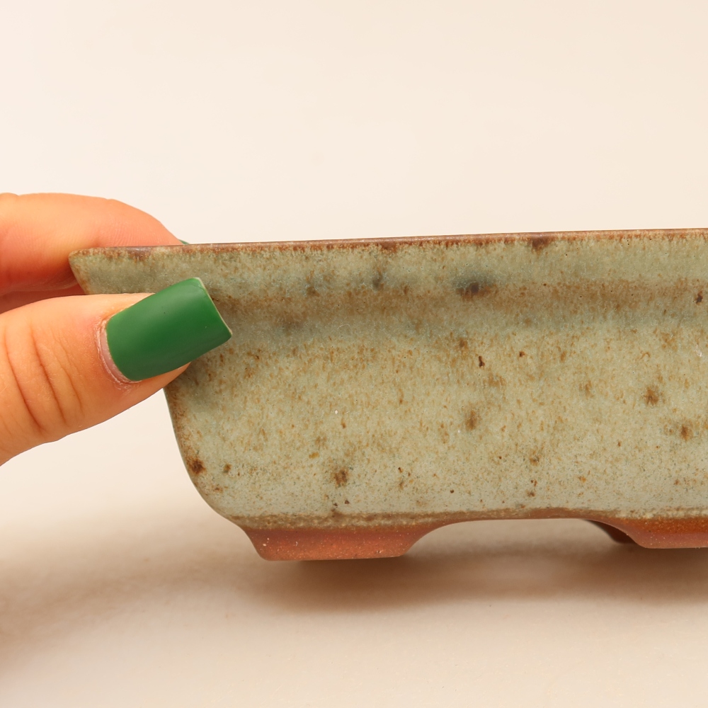Keramická miska  14,5 x 10 x 5 cm, farba béžovo-zelená