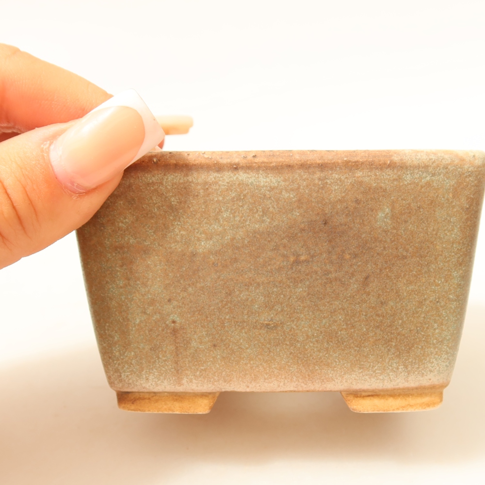 Keramická miska na bonsaje 8,5 x 8,5 x 5,5 cm, zelená