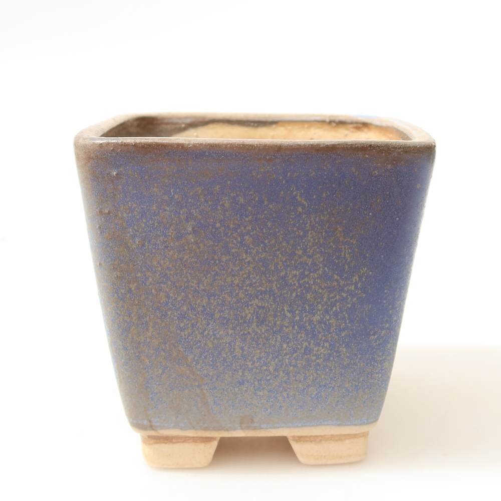 Keramická miska na bonsai 7,5 x 7,5 x 7,5 cm, farba modrá