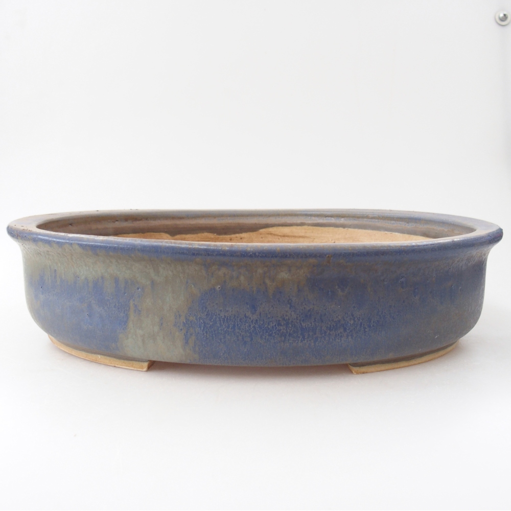 Keramická bonsajová miska 32,5 x 28 x 7 cm, farba modrá