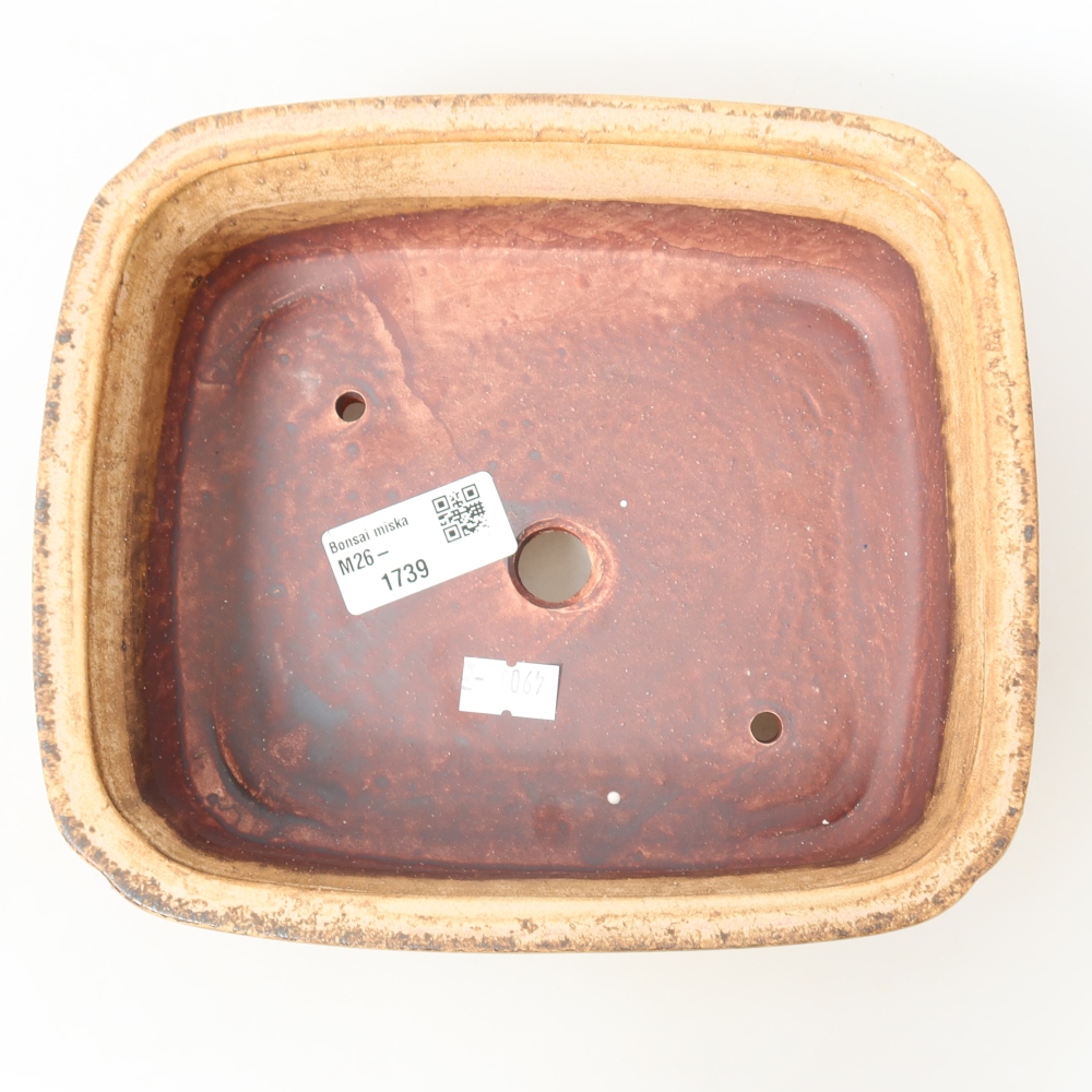 Keramická miska na bonsai 19,5 x 17 x 6 cm, farba ružová