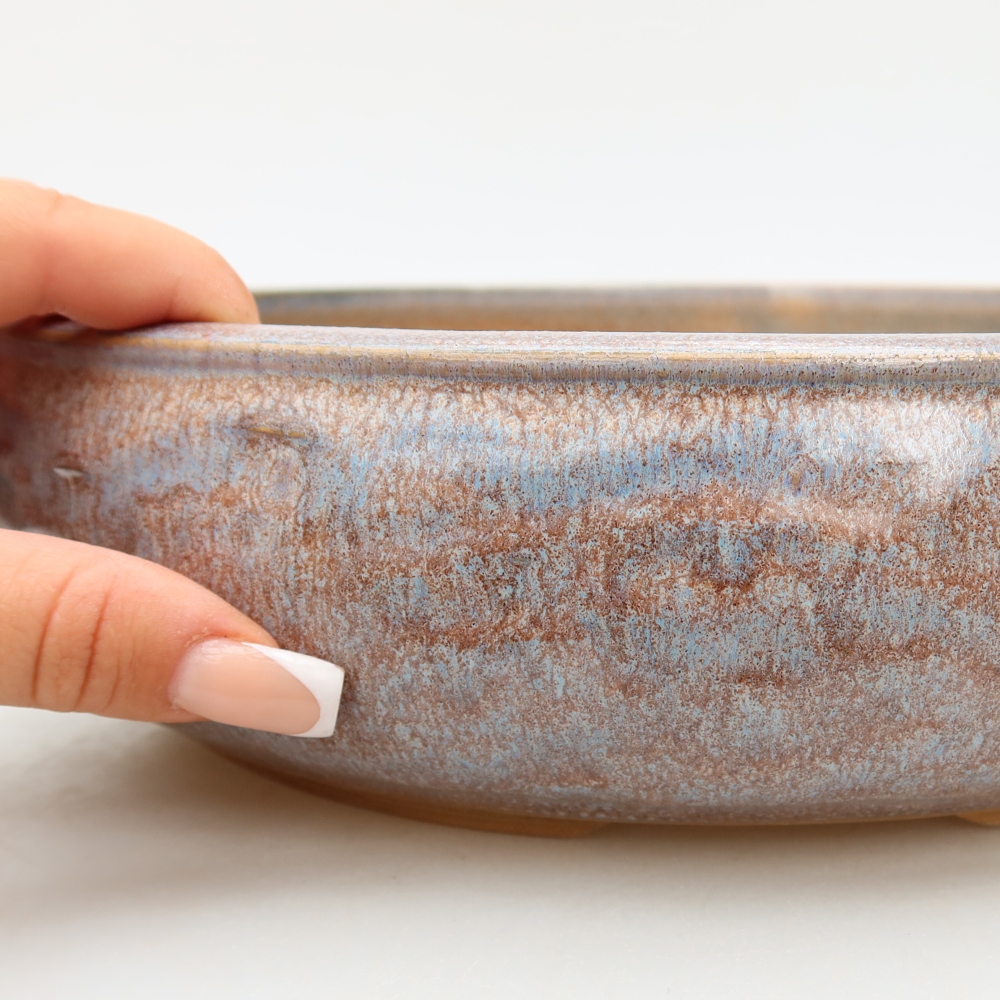 Keramická miska na bonsaje 27,5 x 27,5 x 7 cm, farba modrá