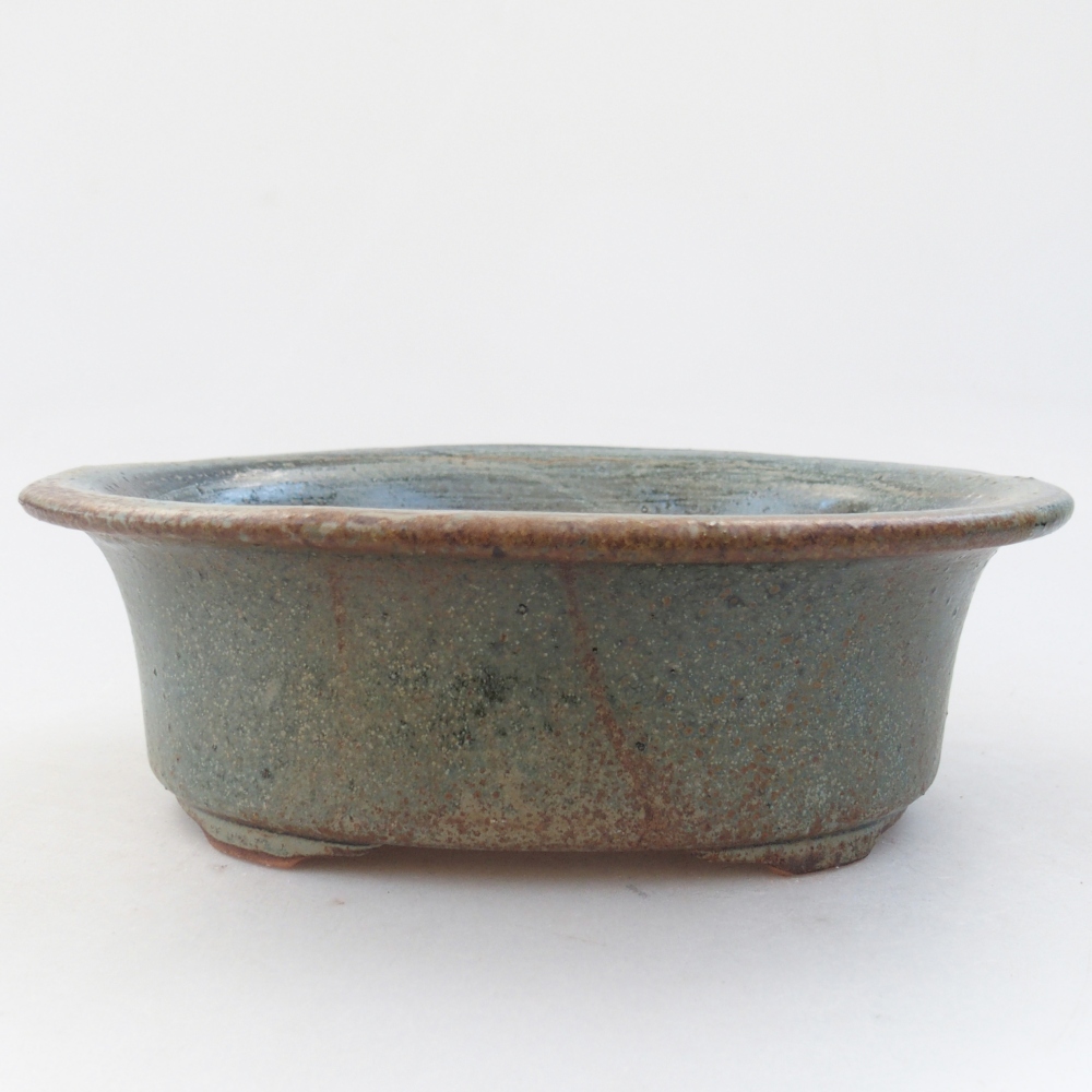 Keramická bonsajová miska 19,5 x 15,5 x 6,5 cm, zelená