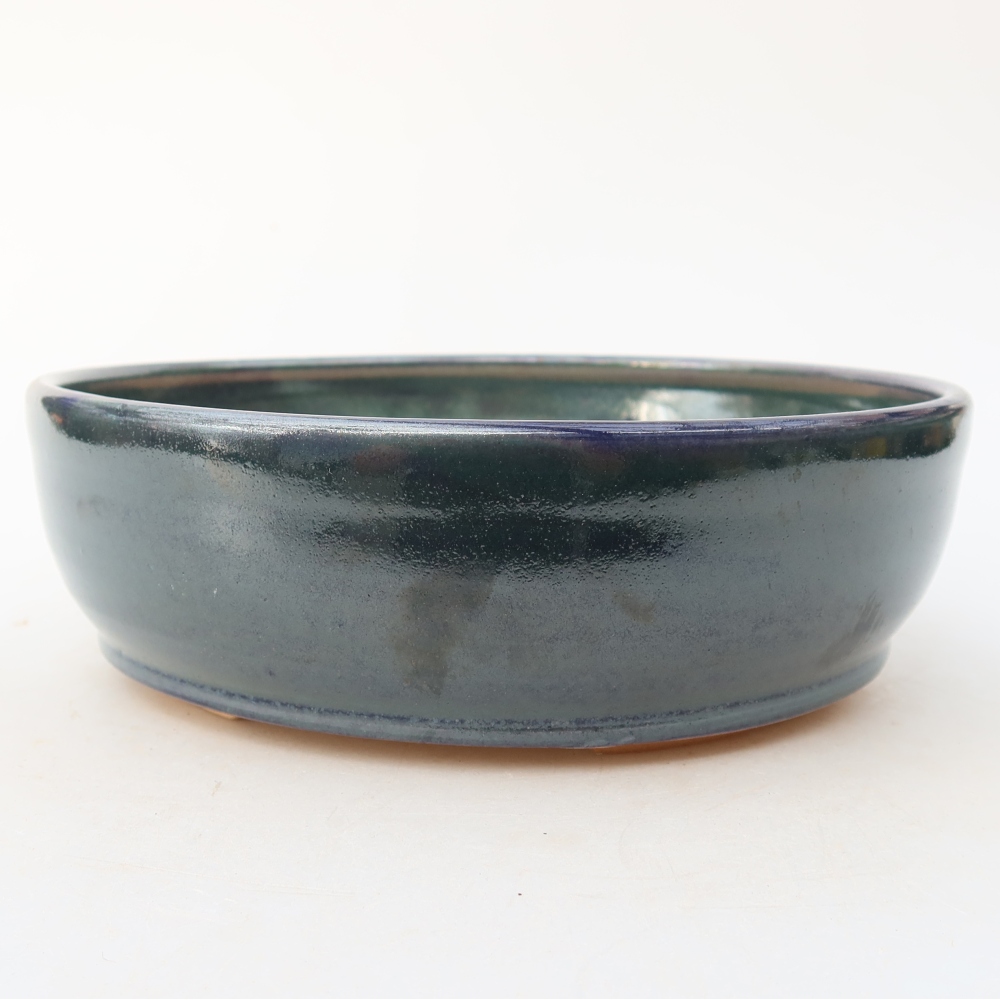 Keramická miska na bonsaje 19 × 19 × 5,5 cm, farba modrá