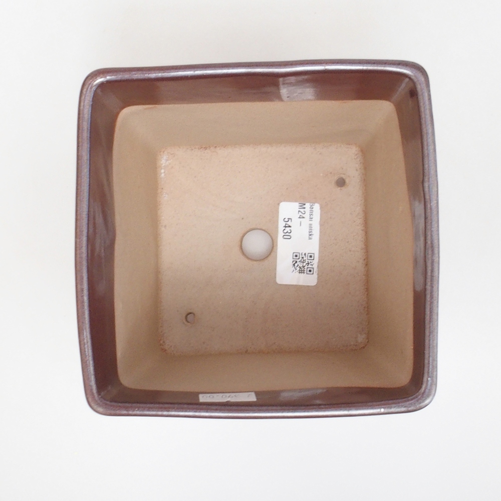 Keramická bonsai miska 13,5 x 13,5 x 13,5 cm, farba hnedá