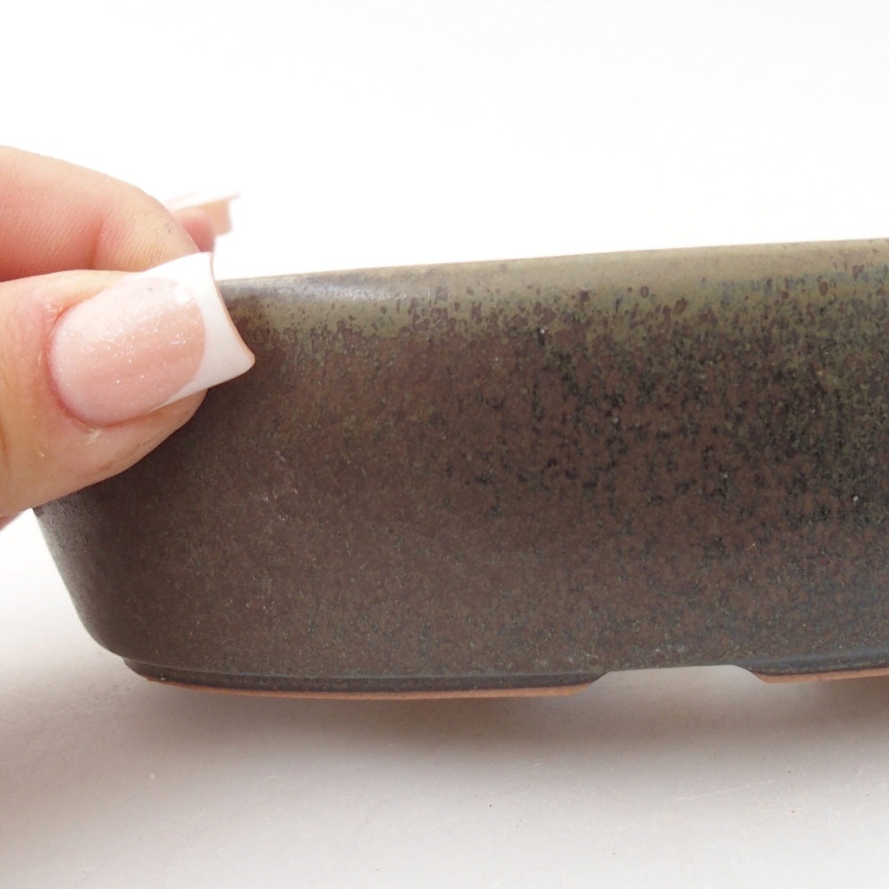 Keramická miska na bonsaje 15 x 9,5 x 4 cm, hnedá