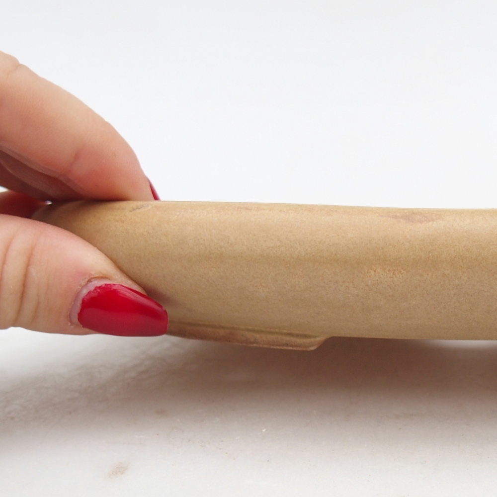 Keramická bonsajová miska 22 x 17 x 3 cm, farba béžová