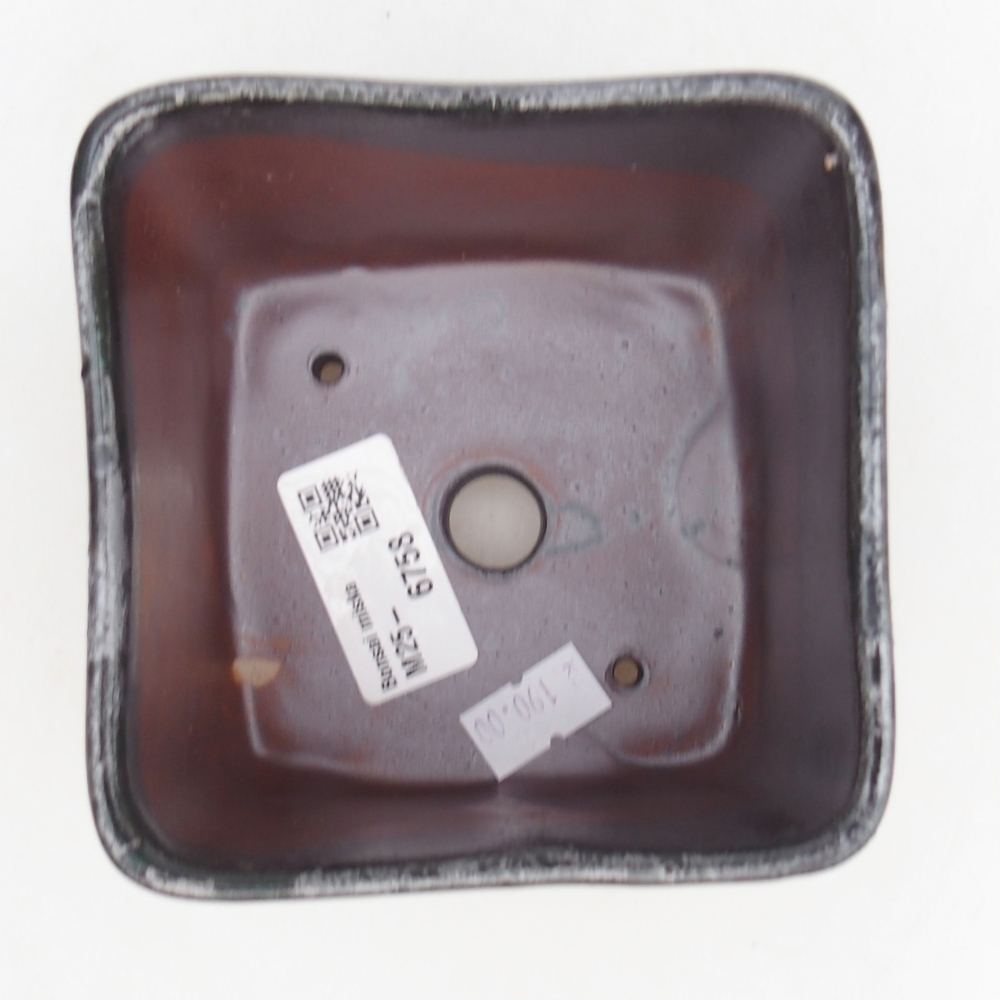 Keramická bonsajová miska 10 x 10 x 8,5 cm, farba čierna