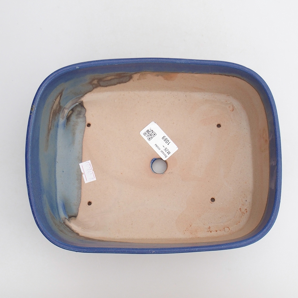 Keramická bonsajová miska 23,5 x 18 x 7,5 cm, farba modrá